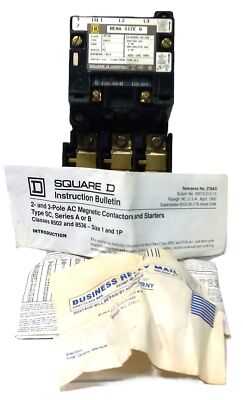 Square D 8536SBO2V02S 600 V AC 18 A Full Voltage Starter w/ 110/120 V AC Coil