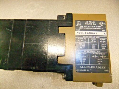 Allen-Bradley AC Relay 700-P600A1 600 VAC 6P