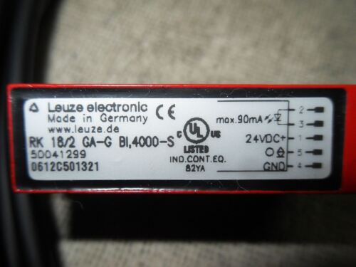 1 LEUZE ELECTRONIC RK 18/2 GA-G BI,4000-S Photoelectric Sensor