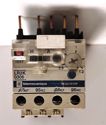 Telemecanique LR2K0306 575 V AC 0.8-1.2 A Adjustable Overload Protection Relay
