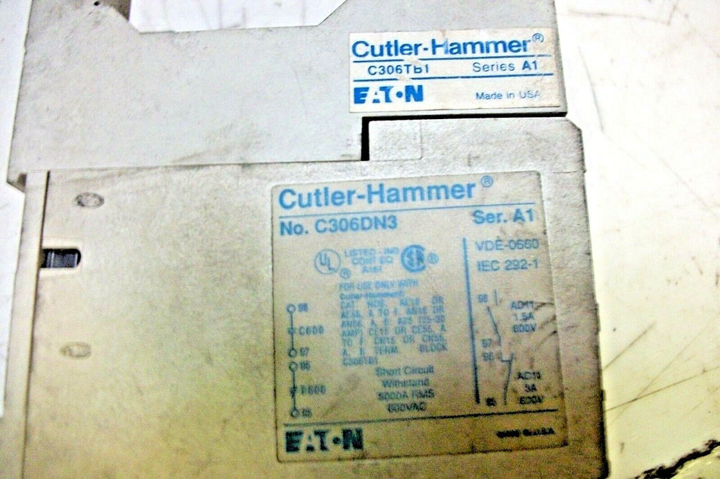 Cutler-Hammer C306TB1 Series A1/C306DN3 Overload Relay Mounting Base