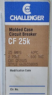Challenger CF2025 2 Pole 600 VAC 25 A Circuit Breaker