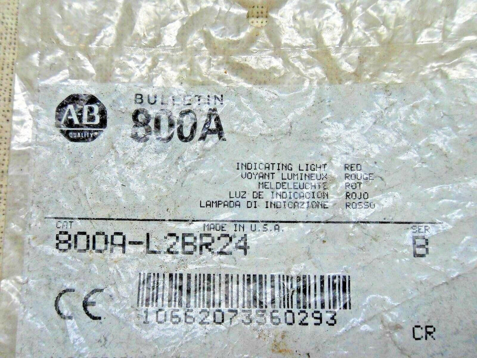 Allen-Bradley 800A-L2BR24 Ser B Red Indicating Light