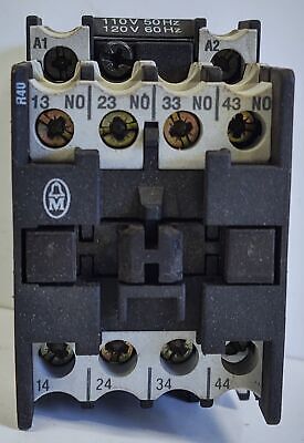 Klockner Moeller DILR-40 220-240 V 15 A Auxiliary Contactor with 110/120 V Coil