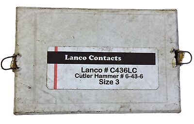 Lanco Contacts C436LC Cutler Hammer 6-43-6 Size 3 3-Pole Contact Kit