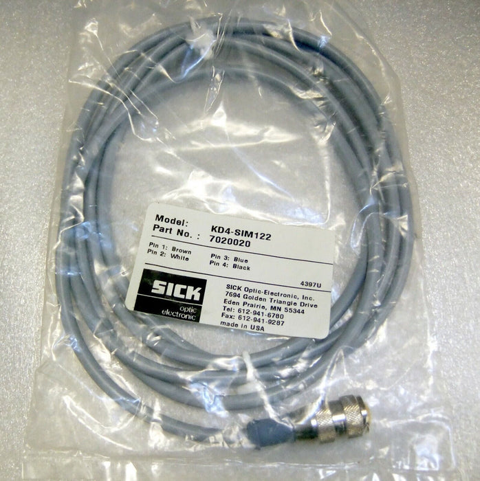 Sick KD4-SIM122 4 Pin Straight Cordset
