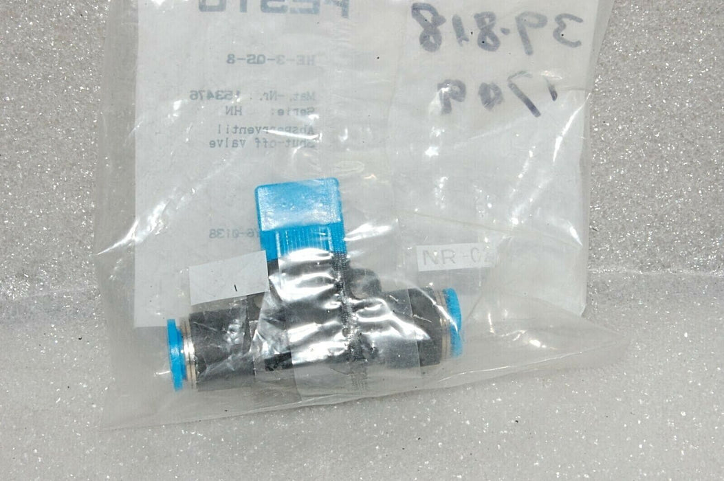 Festo Shut Off Valve HE-3-QS-8