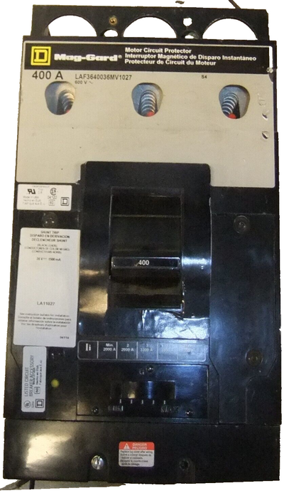 Square D Breaker LAF3640036MV1027 400A 600V