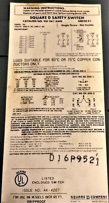 Square D HU361AWK Safety Switch