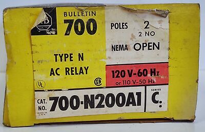 Allen-Bradley 700-N200A1 2 Pole 10 A 115/120 VAC Relay