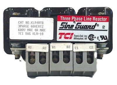 Trans-Coil KLR4ATB Three Phase Line Reactor 600 Volt 4 Amp