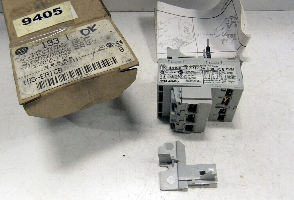 Allen-Bradley Overload Relay 193-EA1CB Manual Reset .32-1A