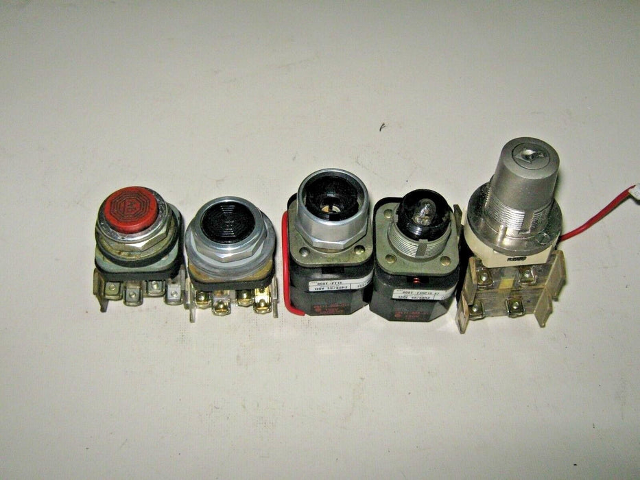5 Allen-Bradley Pushbuttons Miscellaneous Lot 800T-PT16 & more