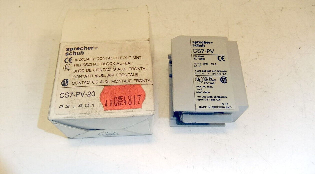 Sprecher + Schuh Auxiliary Contact Block CS7-PV-20