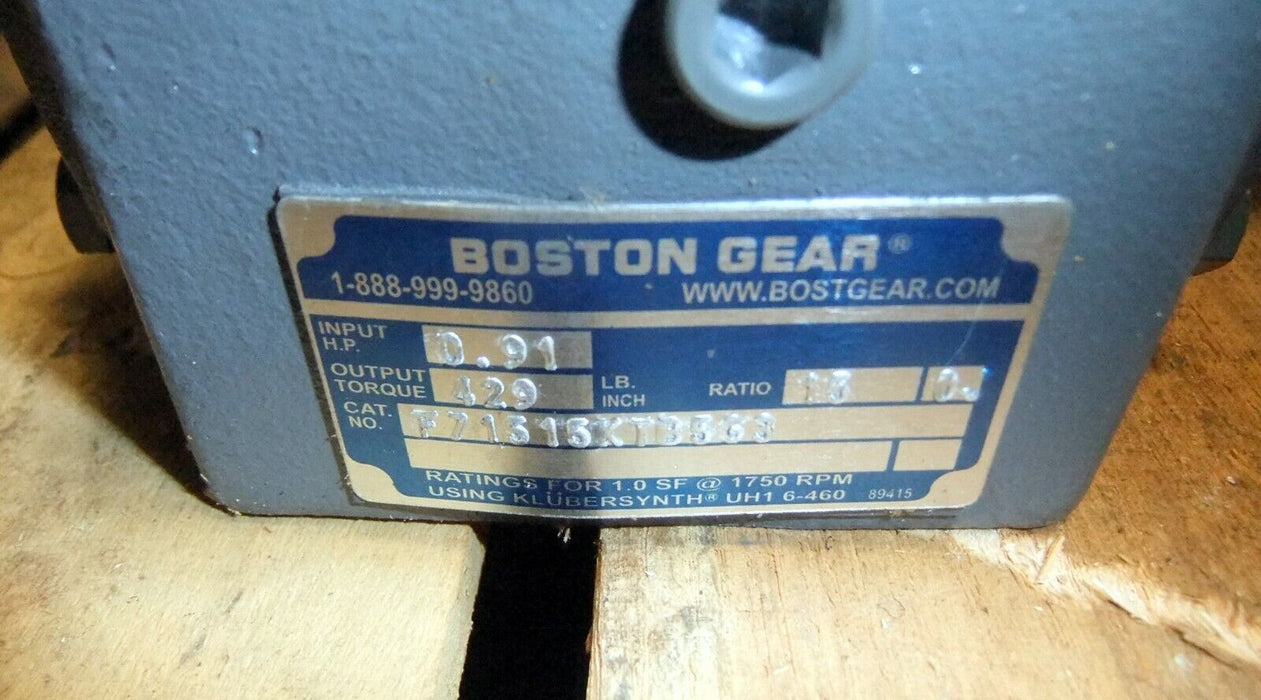 Boston Gear Worm Speed Reducer F71515KTB5G3