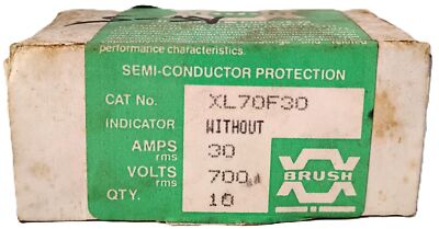 Brush XL70F30 30 A 700 V Fuses - Sealed Box of 10