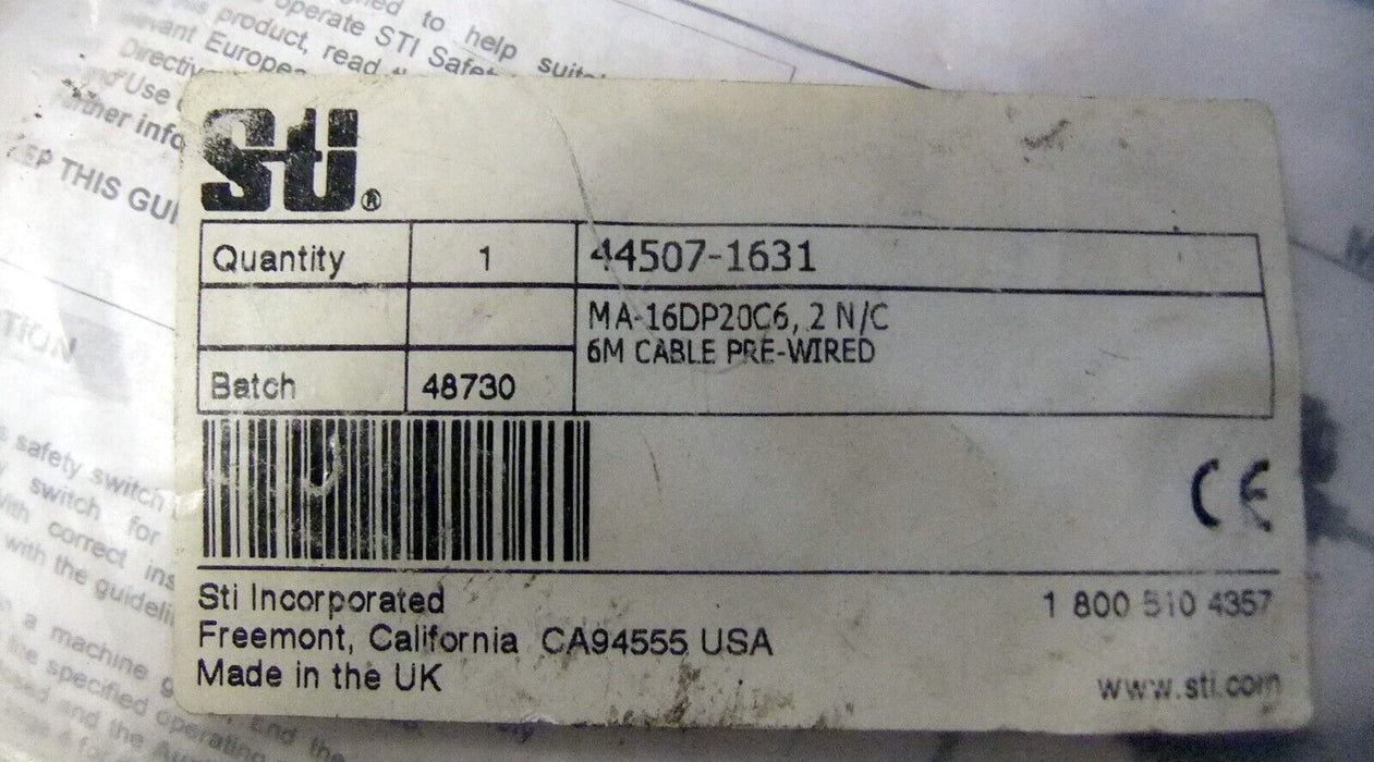 STI 44507-1631 Safety Switch 5M Cable Pre-Wired