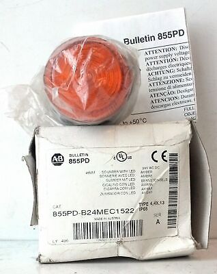 Allen-Bradley 855PD-B24MEC1522 24 V AC/DC 45 mm Amber Lens Pilot Light w/ Sound