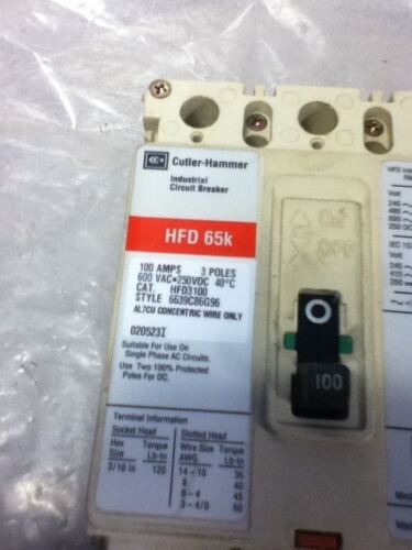 Cutler-Hammer Circuit Breaker HFD3100