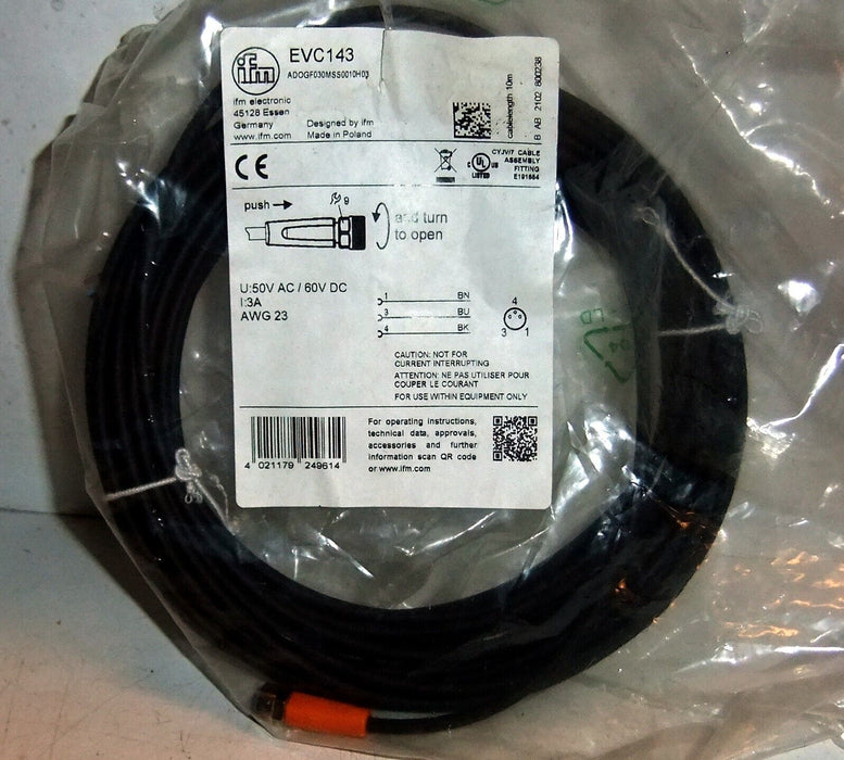 IFM EVC143 - ADOGF030MSS0010H03 Connector Cable