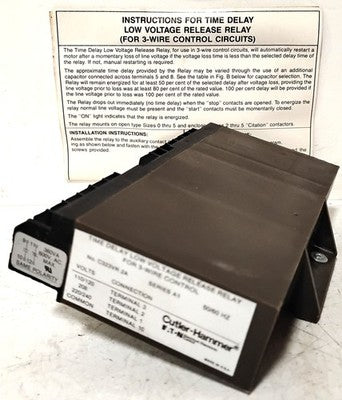 Cutler-Hammer C323VR2A 110-240 V AC Time Delay Low Voltage Release Relay