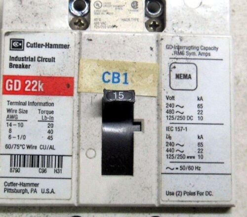 Cutler-Hammer HACR315 GD 22K Circuit Breaker