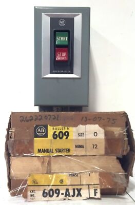 Allen-Bradley 609-AJX Single Phase Non-Reversing Size 0 NEMA 12 Manual Starter