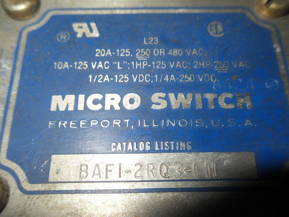 1 Honeywell MICRO SWITCH BAF1-2RQ3-LH LIMIT SWITCH