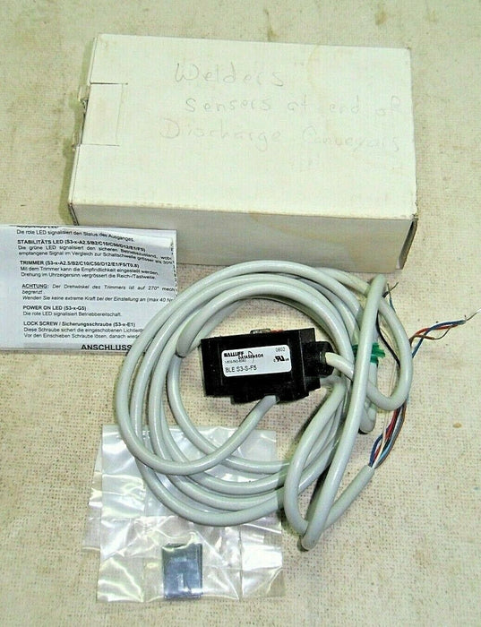 1 Nib Balluff Datasensor Ble S3-S-F5 Sensor
