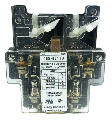 Allen-Bradley 195-BL11 660 V AC 10 A Auxiliary Contact