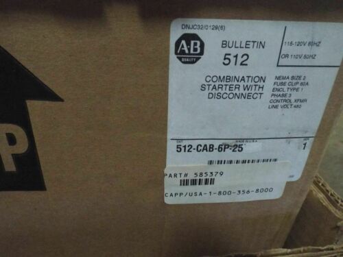 Allen-Bradley NEMA COMBINATION STARTER 512-CAB-6P-25