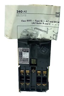 Square D 8501-G080 Series C 6 A Control Relay w/ 110/120 V Coil
