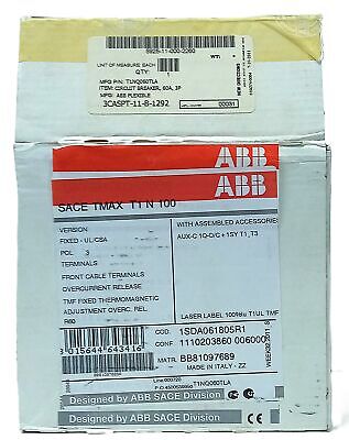 ABB 1SDA061805R1 SACE TMAX T1N 100 250 V AC/DC 60 A Molded Case Circuit Breaker