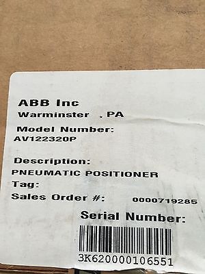 ABB AV122320P Pneumatic Positioner
