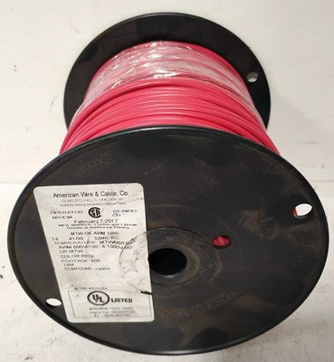 American Wire & Cable E-55408 14 AWG RED MTW AWM 500 FT SPOOL