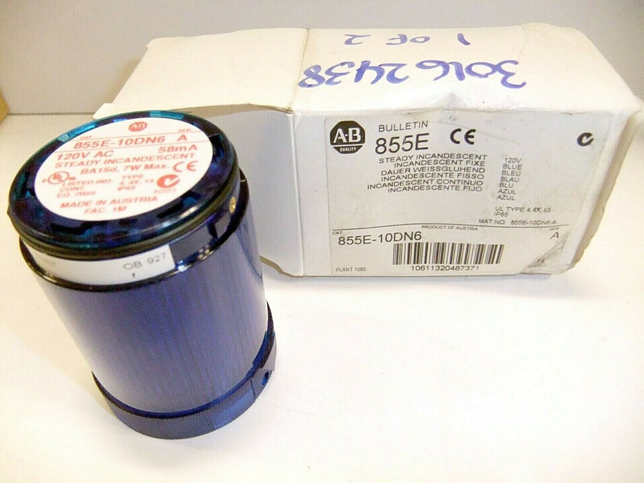Allen-Bradley Blue Steady Incandescant 855E-10DN6