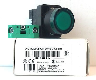 AutomationDirect GCX3202-24L 24 V AC/DC Green Flush LED Illuminated Pushbutton