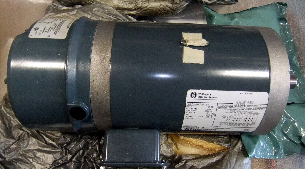 GE 1 HP Motor with Stearns Brake 5K49UN8119