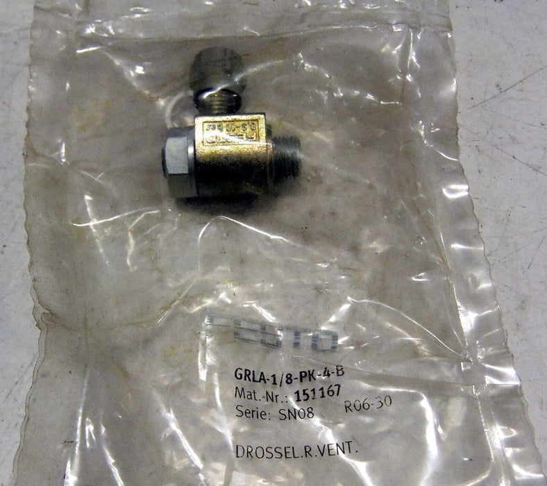 Festo One Way Flow Control Valve GRLA-1/8-PK-4-B