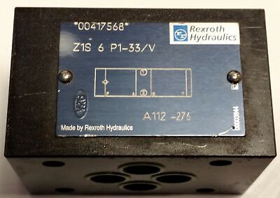 Rexroth Z1S-6-P1-33-V Pneumatic Check Valve Block