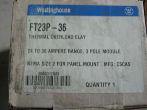 1 WESTINGHOUSE FT23P-36 OVERLOAD RELAY