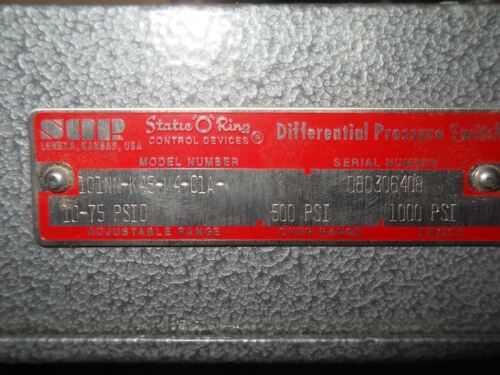 1 HYETT 101NN-K45-M4-C1A-10-75 DIFFERENTIAL PRESSURE SWITCH