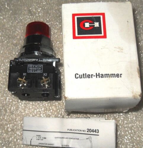 NIB Cutler-Hammer 10250T471 RED ILLUMINATED PUSH BUTTON