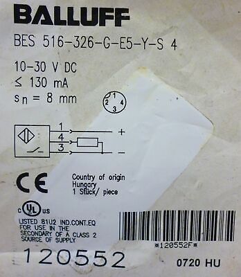 Balluff BES 516-326-G-E5-Y-S4 Inductive Proximity Sensor