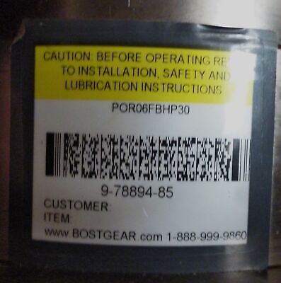 Boston Gear POR-06FB-HP30 Speed Reducer