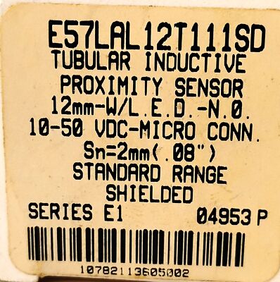 Cutler-Hammer E57LAL12T111SD 10-50 V DC Shielded Inductive Proximity Sensor