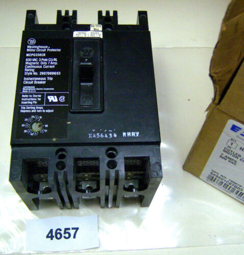 Westinghouse MCP0358CR 7AMP Adj Trip Magnetic Only