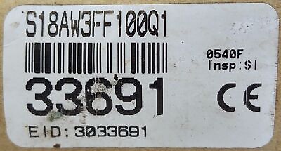 Banner Engineering S18AW3FF100Q1 33691 Photoelectric Proximity Sensor