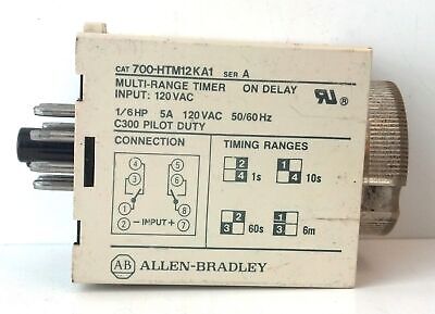 Allen-Bradley 700-HTM12KA1 120 V AC DPDT Multi-Range Timing Relay