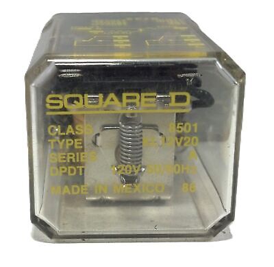 Square D 8501-KL12-V20 10 A 120 V AC DPDT Latching Type Relay